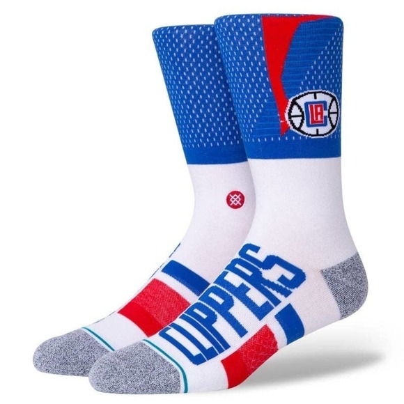 NWT Stance Los Angeles Clippers Shortcut 2 Red/White/Blue Crew Socks-Large - Picture 1 of 5